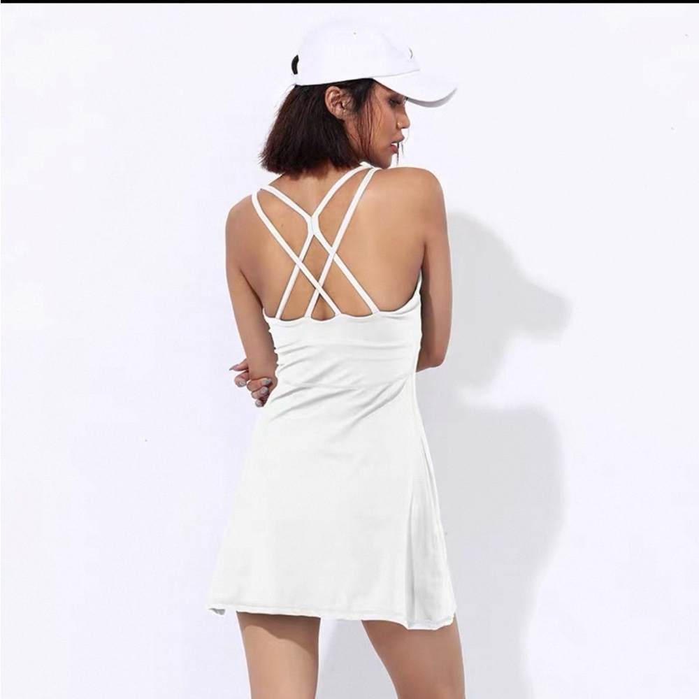 White Strappy Back Tennis Dress